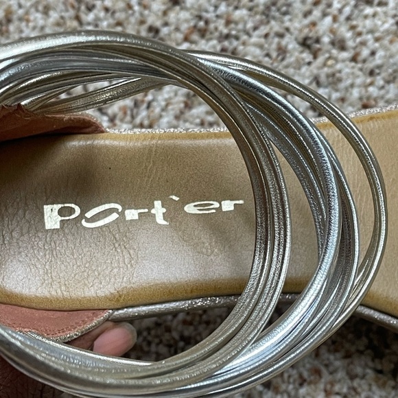 Port’er Statement Sequined Embellished Ankle Strap Gold Gladiator Sandal… - Picture 3 of 10